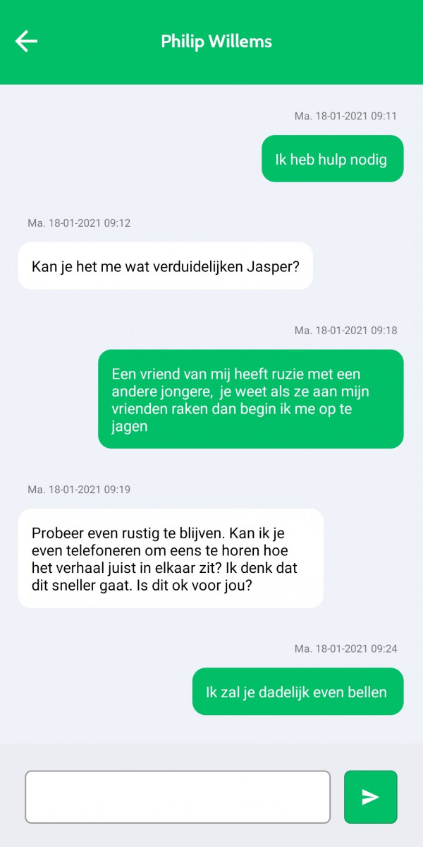 Ontvang en verstuur berichten naar je zorgverlener